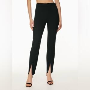 Aritzia Babaton Cassatt Emerald Green High Rise Front Slit Side Zip Pants Size 8